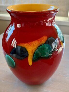 Poole Pottery Volcano Vase – 10" Handcrafted Studio Art Glass Style Ceramic